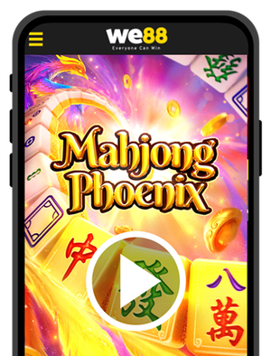 เกม Mahjong Phoenix บนหน้าจอมือถือจาก WE88 พร้อมฉากเฟิ่งหวงพ่นไฟและไพ่นกกระจอกสีสดใส หนึ่งในเกมสล็อตจากค่าย Next Spin ที่ผสานความเป็นเอเชียและแอนิเมชันสุดอลังการ