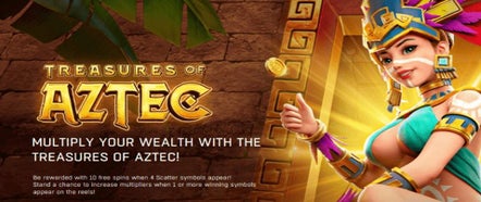 สล็อต Treasures of Aztec เกมสาวถ้ำยอดนิยม โบนัสแตกง่าย ฟรีสปิน 10 ครั้งจากค่าย PG Soft